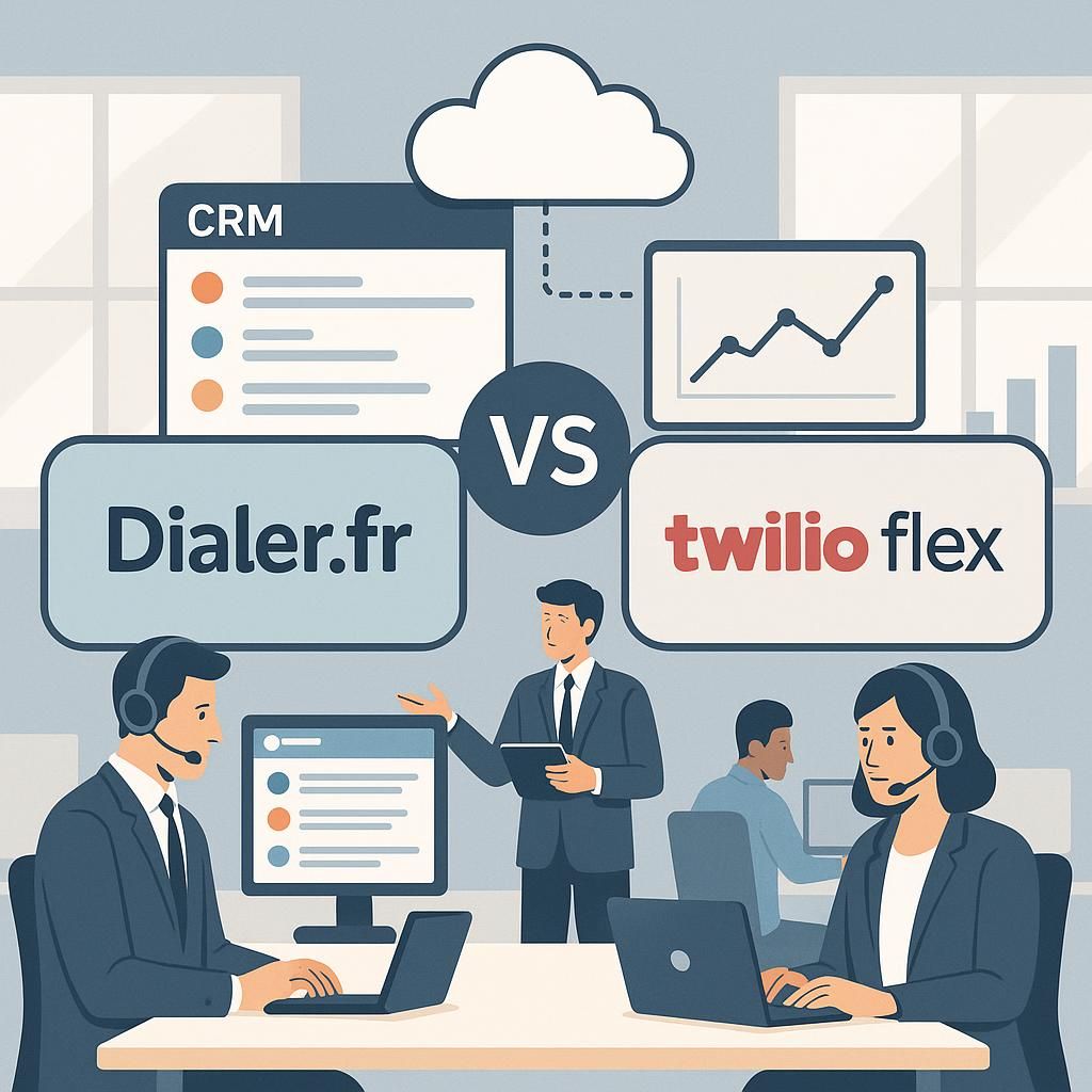 découvrez les différences entre dialer.fr et twilio flex pour choisir la solution idéale pour votre centre d'appels en 2026, en fonction de vos besoins et de votre budget.