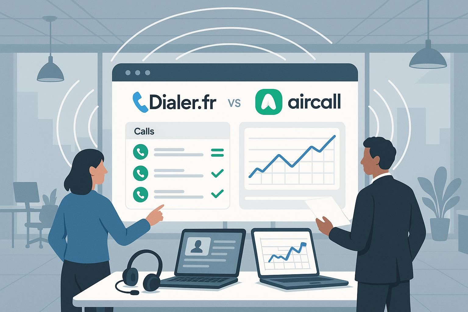 découvrez les différences entre dialer.fr et aircall pour choisir la solution idéale et optimiser les performances de vos équipes de ventes.