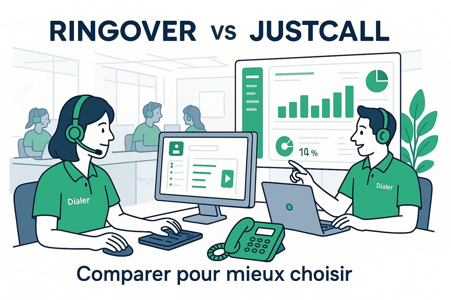 découvrez une comparaison complète entre ringover et justcall pour choisir le service téléphonique idéal en 2026 et optimiser la communication de votre entreprise.