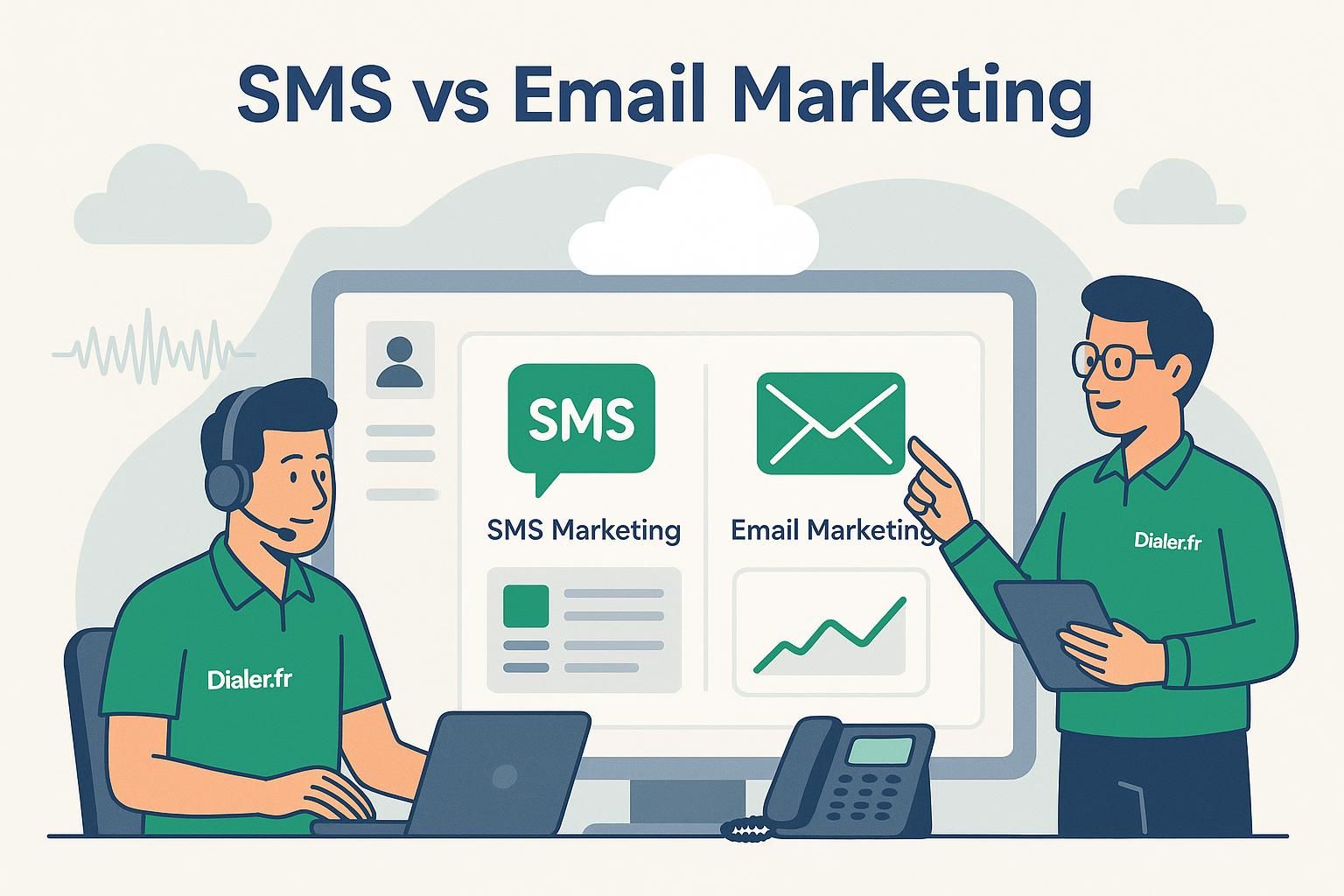 découvrez les avantages du sms et de l'email marketing pour choisir le canal le plus adapté à votre stratégie et maximiser l'engagement de vos clients.