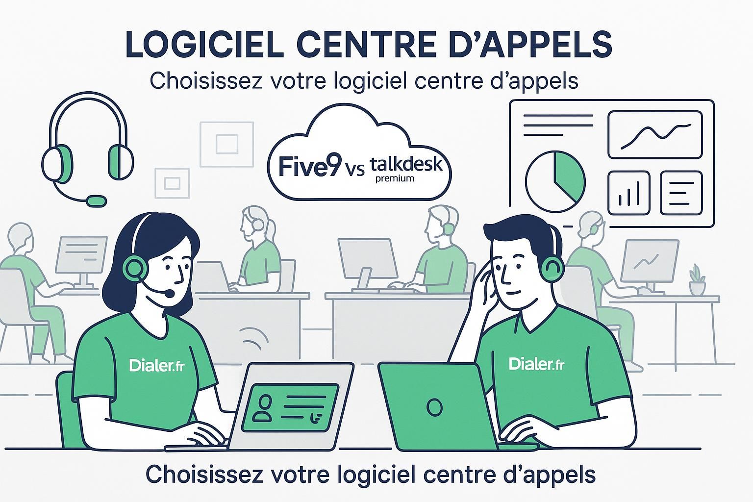 découvrez lequel choisir entre five9 et talkdesk premium pour optimiser votre centre d'appels en 2026. analyse des fonctionnalités, prix et avantages pour faire le meilleur choix.