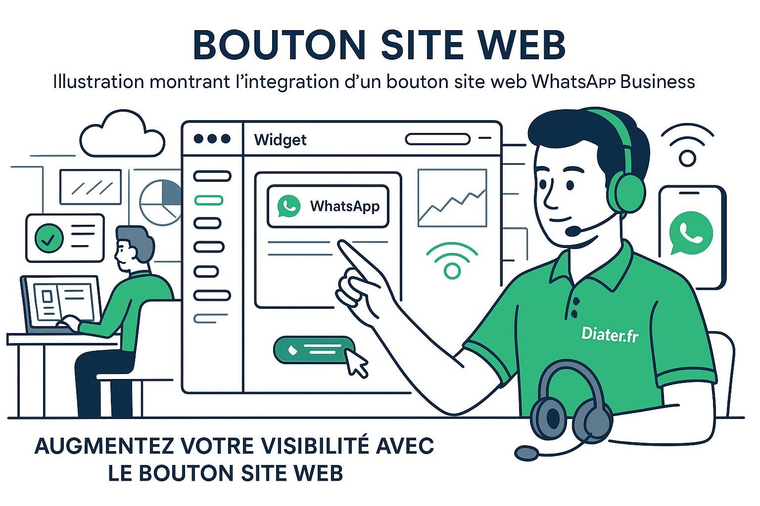 découvrez comment intégrer un bouton site web à votre widget whatsapp business et augmentez la visibilité de votre entreprise en facilitant l'accès direct à votre site pour vos clients.