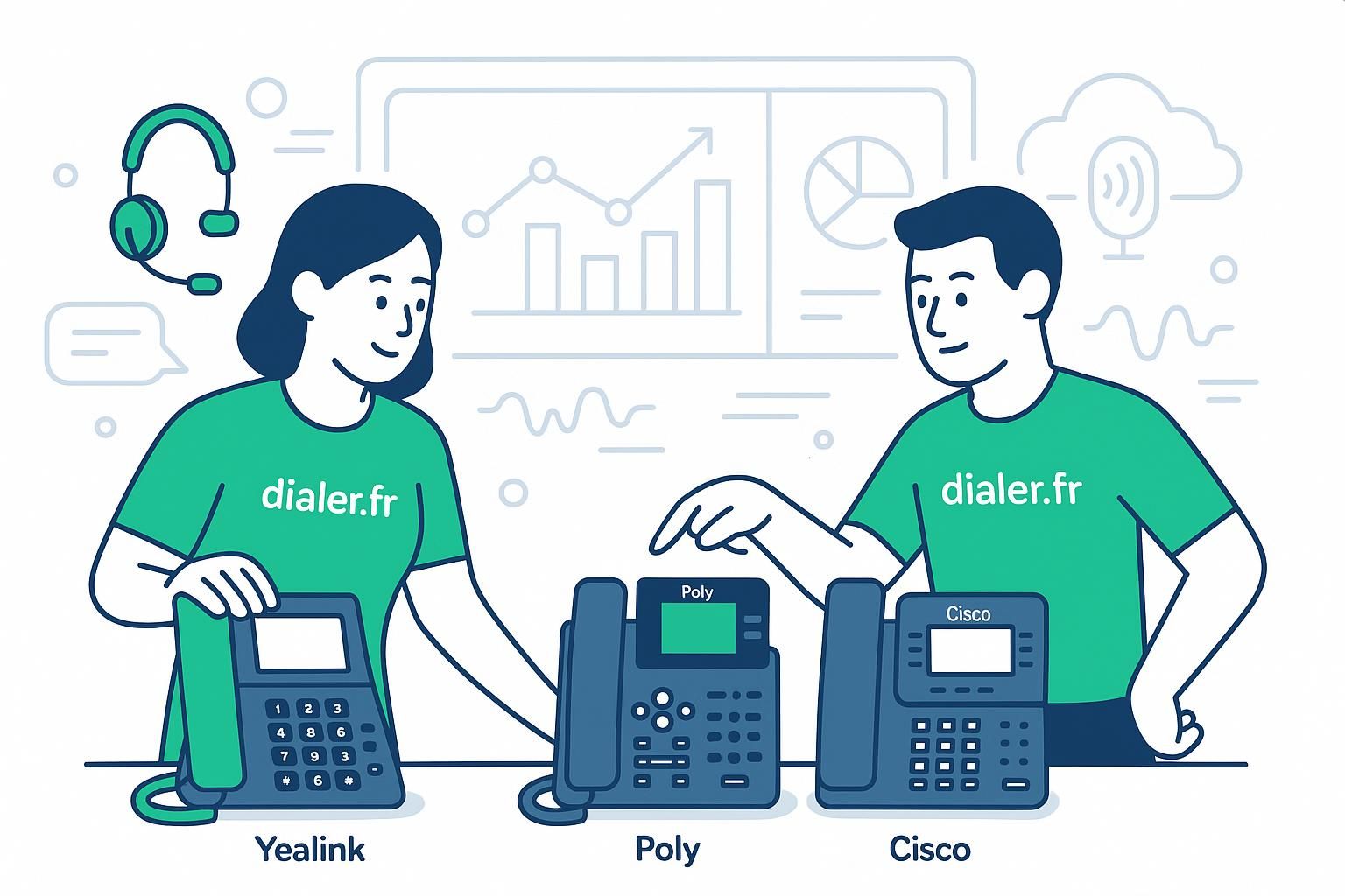 Comparatif des téléphones IP : yealink, poly et cisco