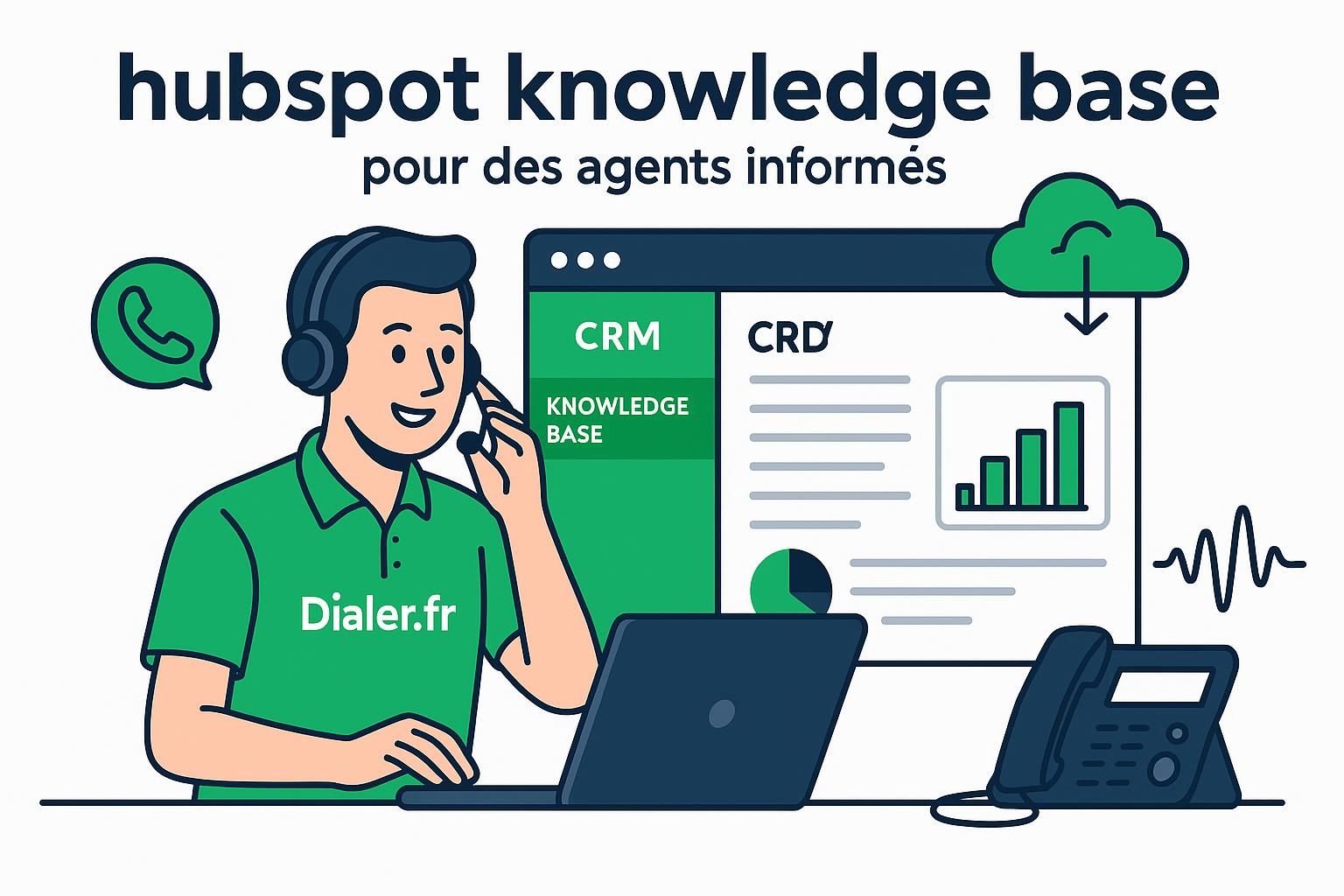 améliorez la performance de votre téléphonie grâce à la base de connaissances hubspot, garantissant que vos agents disposent toujours des informations essentielles pour un service client optimal.