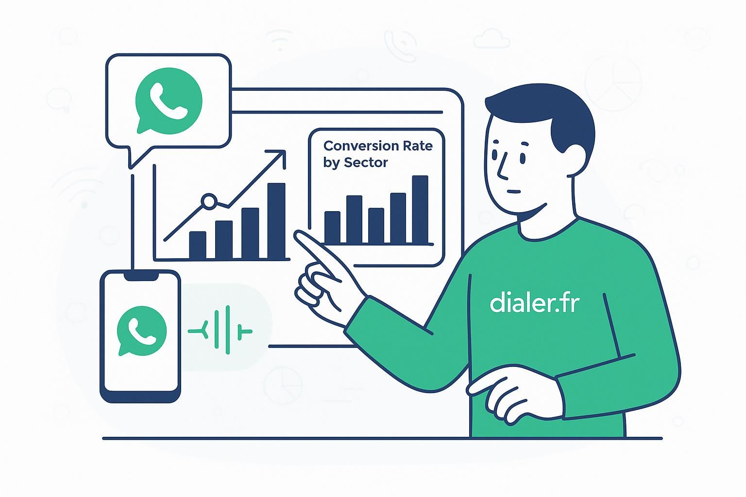 Comprendre les benchmarks du taux de conversion sur whatsapp business par secteur