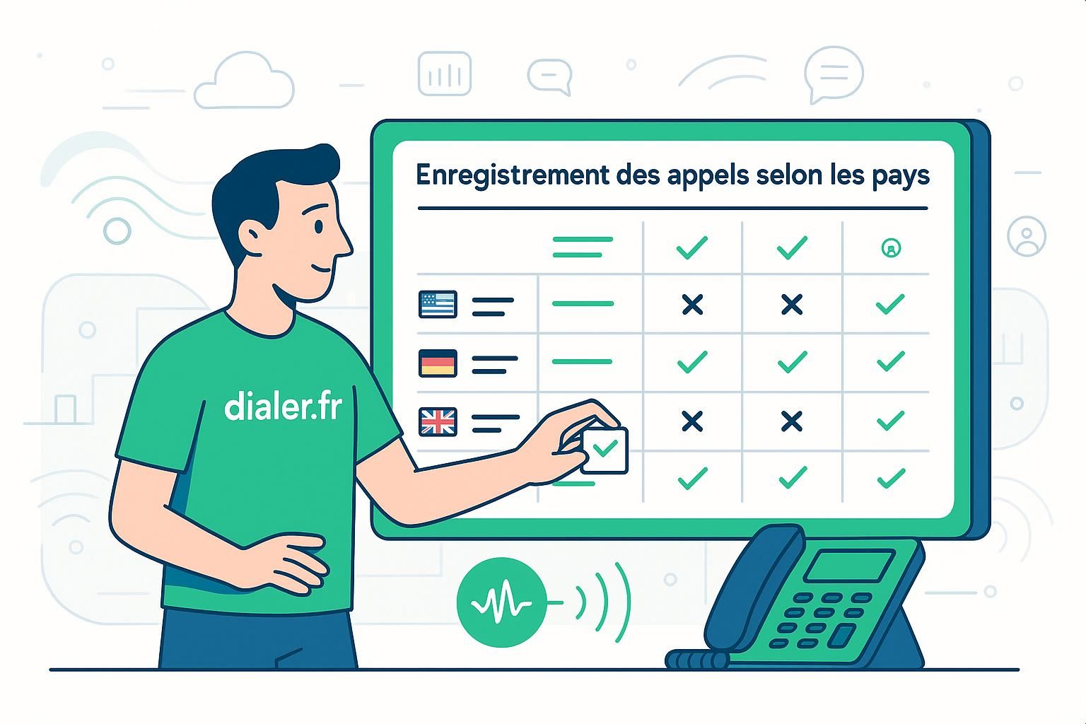 Enregistrement des appels selon les pays : tableau comparatif des législations en 2026