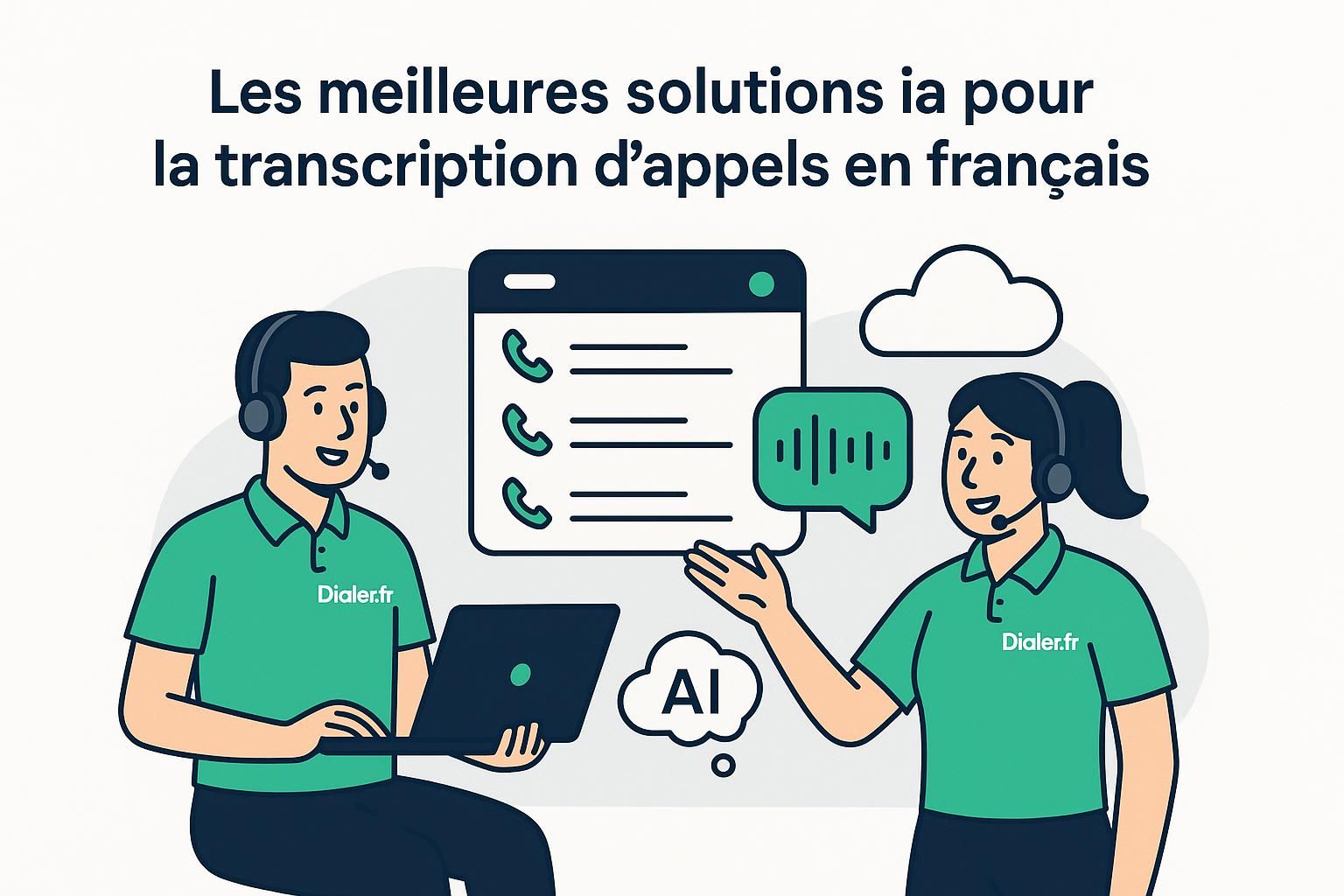 découvrez les meilleures solutions d'intelligence artificielle pour la transcription d'appels en français, alliant précision et efficacité pour optimiser votre communication.