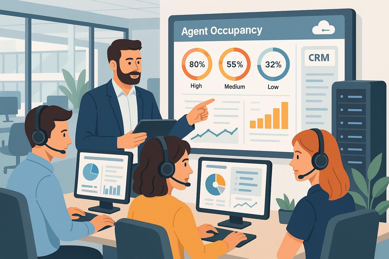 découvrez comment équilibrer la charge de travail et assurer la disponibilité afin d'optimiser le taux d’occupation des agents et améliorer la performance de votre équipe.