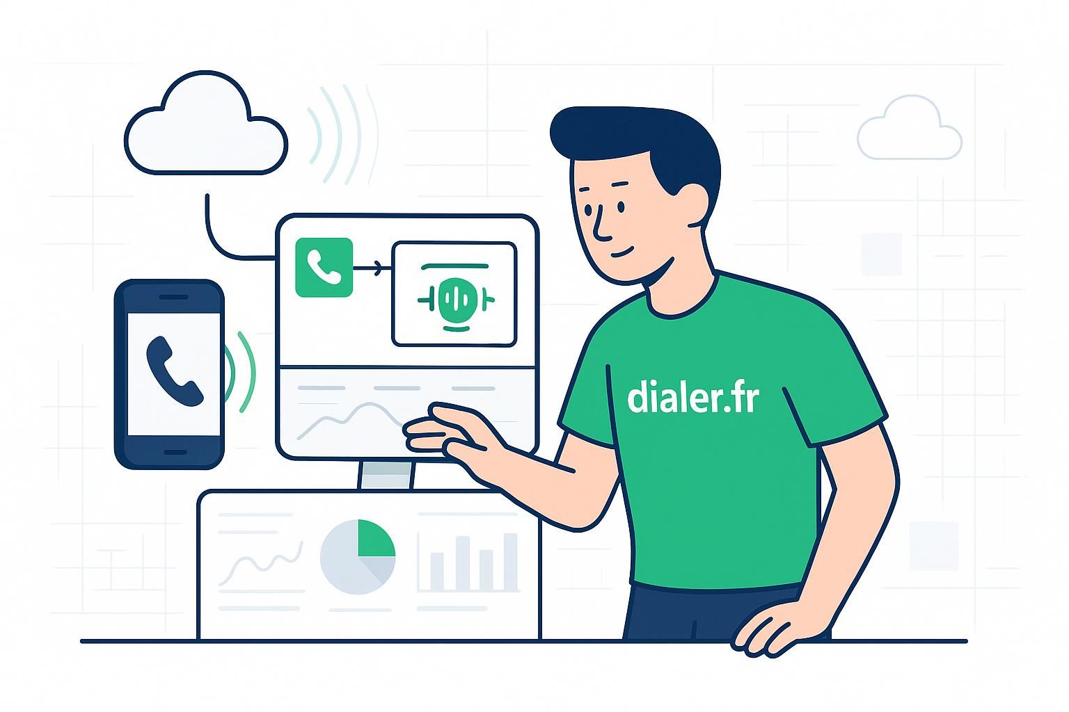 Comment connecter la téléphonie avec zoho flow sans coder